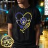 Awesome Milwaukee Brewers Stethoscope Heartbeat T-Shirt showcasing a heart design for passionate baseball fans.