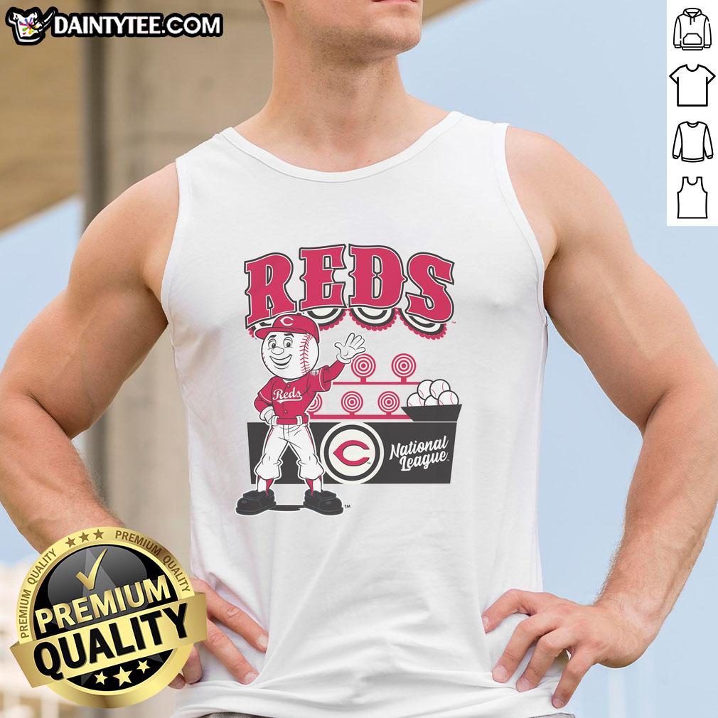 awesome-mitchell-ness-cream-cincinnati-reds-step-back-up-tank-top Alt Text: Awesome Mitchell & Ness cream Cincinnati Reds Step Back Up tank top for stylish baseball fans.