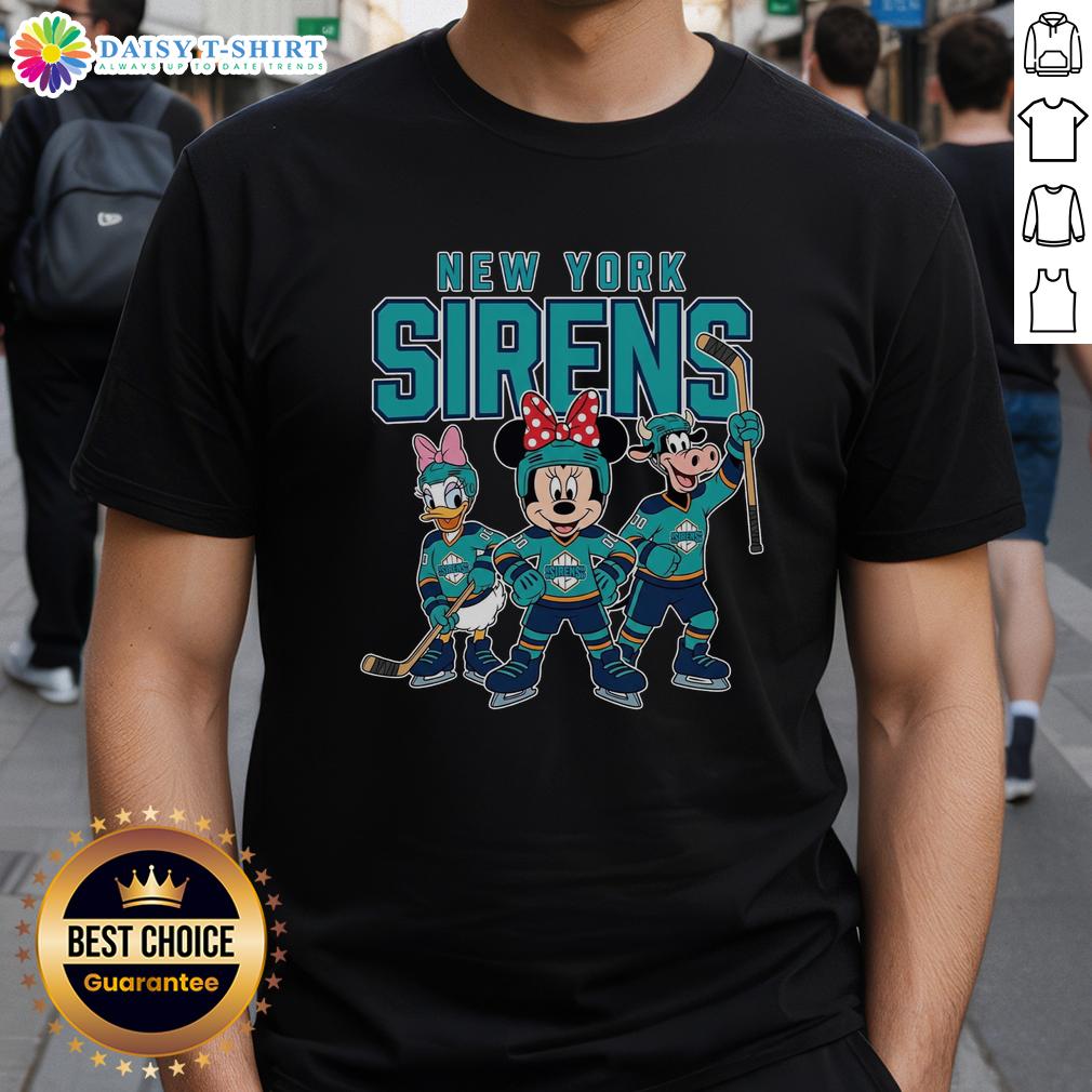 Awesome New York Sirens Cartoon Team Ice Hockey T Shirt Awesome New York Sirens cartoon team ice hockey T-shirt featuring vibrant graphics and a bold design for fans.