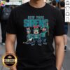 Awesome New York Sirens cartoon team ice hockey T-shirt featuring vibrant graphics and a bold design for fans.