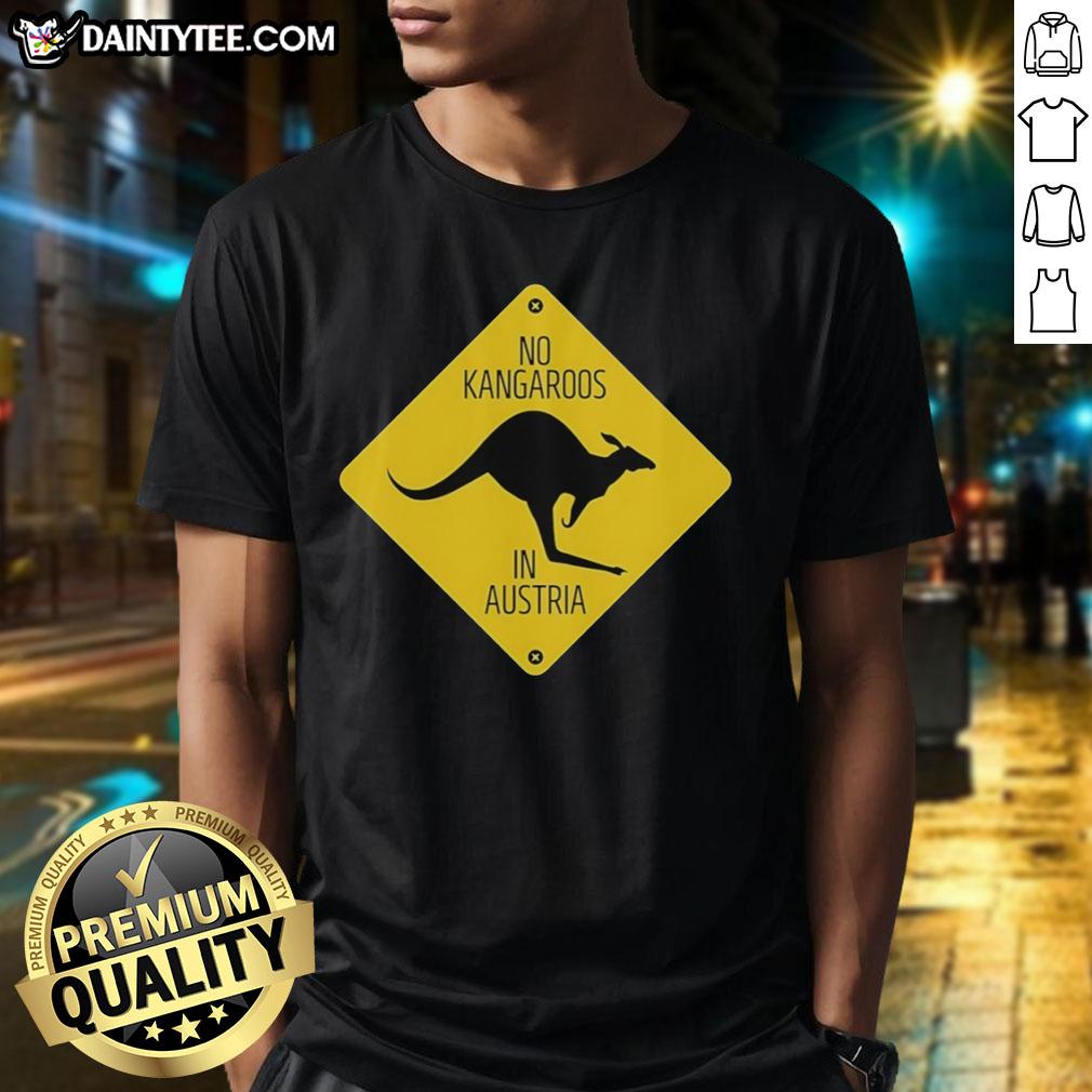 awesome-no-kangaroos-in-austria-logo-t-shirt Alt Text: Awesome No Kangaroos In Austria logo T-Shirt featuring a fun design, perfect for animal lovers and unique fashion enthusiasts.