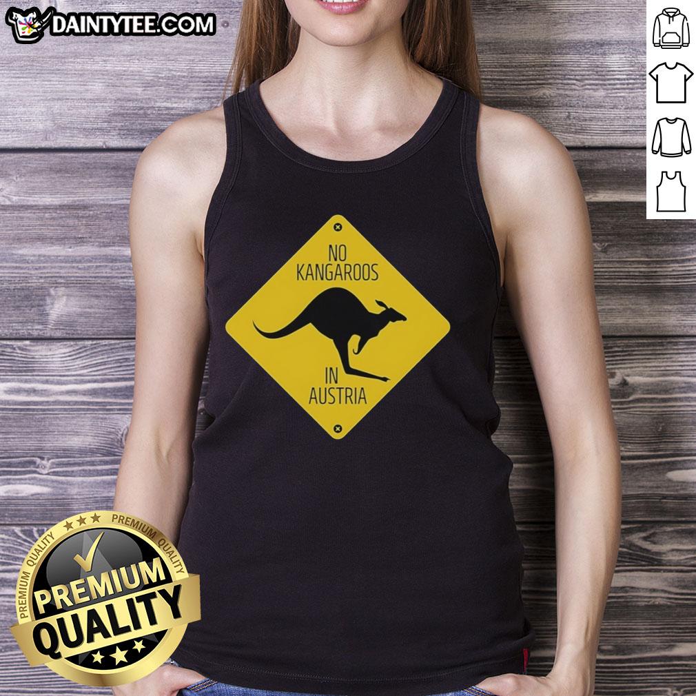awesome-no-kangaroos-in-austria-logo-tank-top Alt Text: Awesome No Kangaroos in Austria logo tank top featuring a playful design, perfect for casual wear and Australian-themed outfits.
