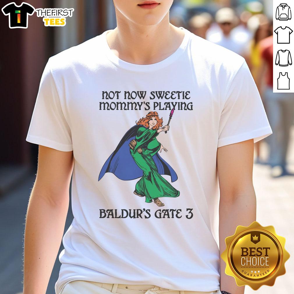 awesome-not-now-sweetie-mommys-playing-baldurs-gate-3-t-shirt-1 Funny 'Not Now Sweetie, Mommy's Playing Baldur's Gate 3' T-Shirt for gamers, perfect gift for moms who love gaming.