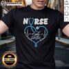 Awesome Nurse Miami Marlins Stethoscope T-Shirt, 'It's A Work Of Heart' design celebrating healthcare heroes.