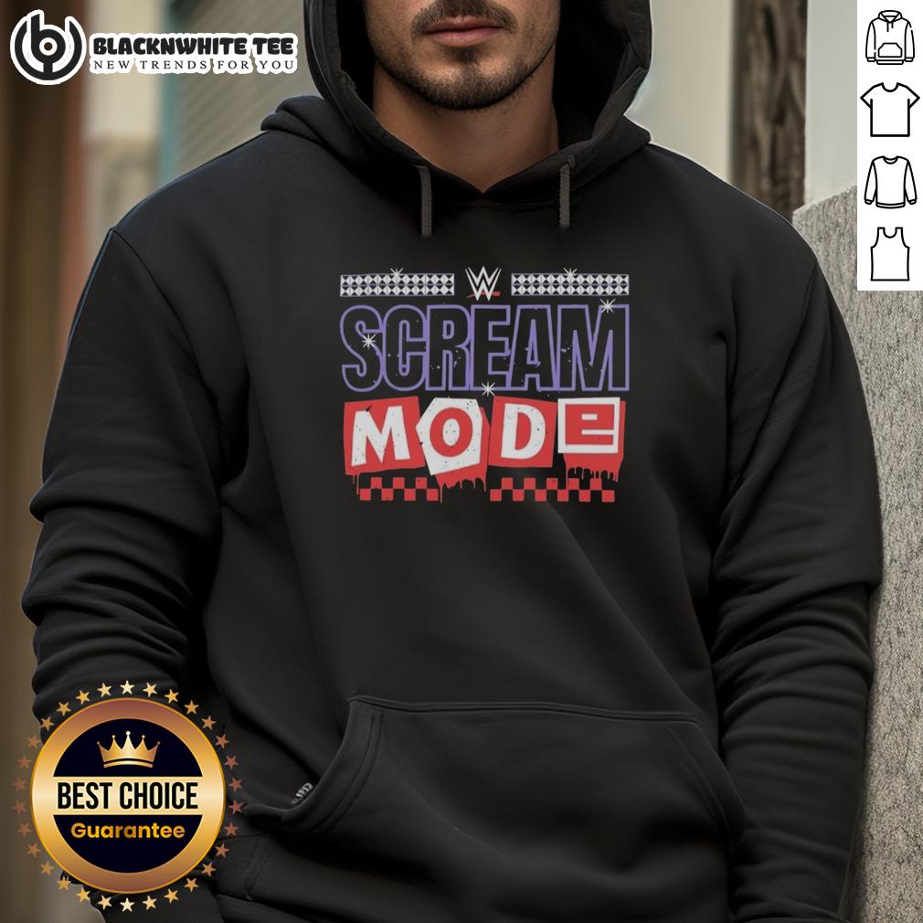 Awesome Paige And Brie Bella Scream Mode Logo Hoodie Alt Text: Awesome Paige and Brie Bella Scream Mode logo hoodie featuring bold graphics and stylish design for wrestling fans.