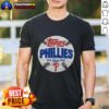 Alt Text: Awesome Philadelphia Phillies MLB x Topps Baseball The Real One T-Shirt featuring team logo and vibrant design.