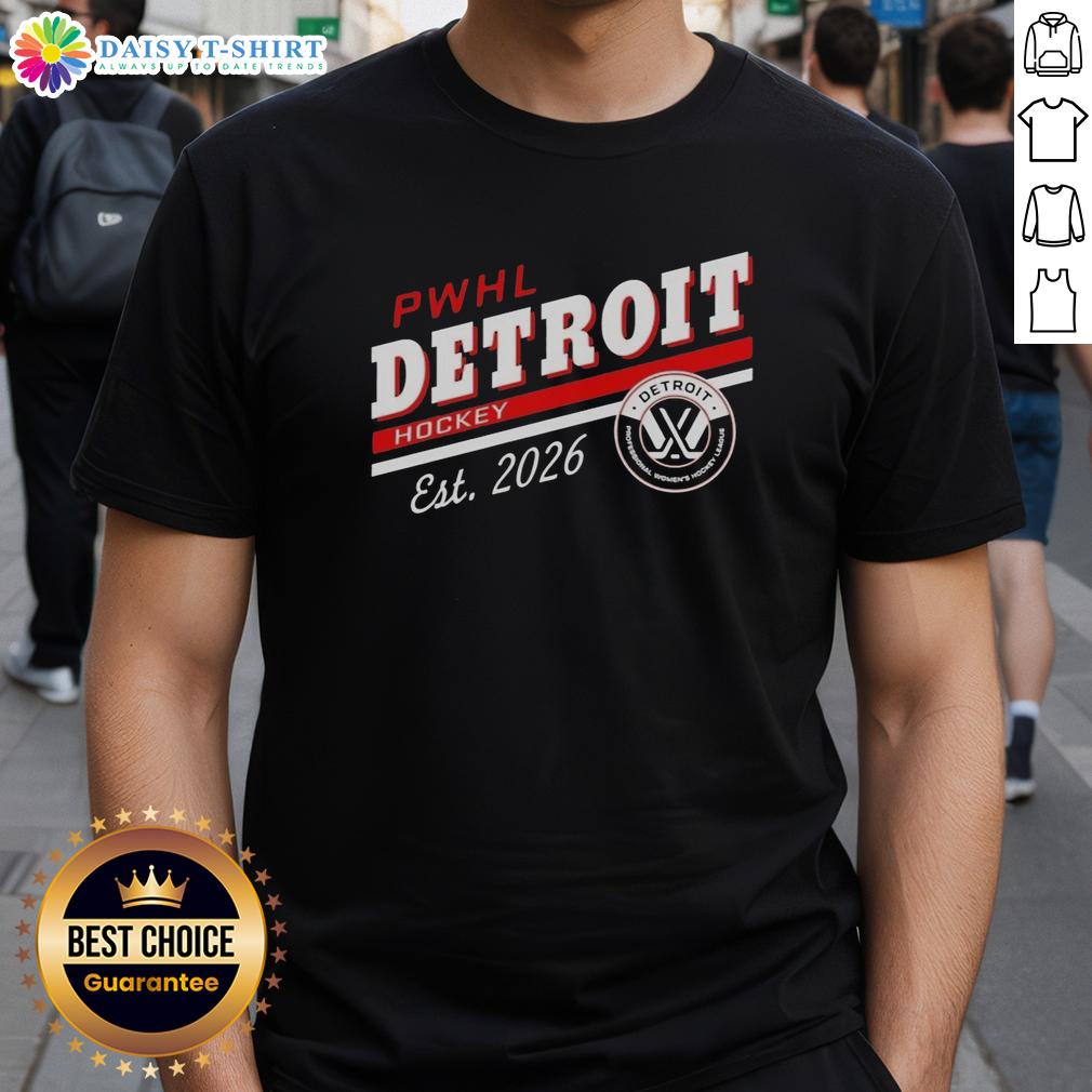 Awesome Pwhl Detroit Hockey Est 2026 Detroit Professional Women's Hockey League T-Shirt