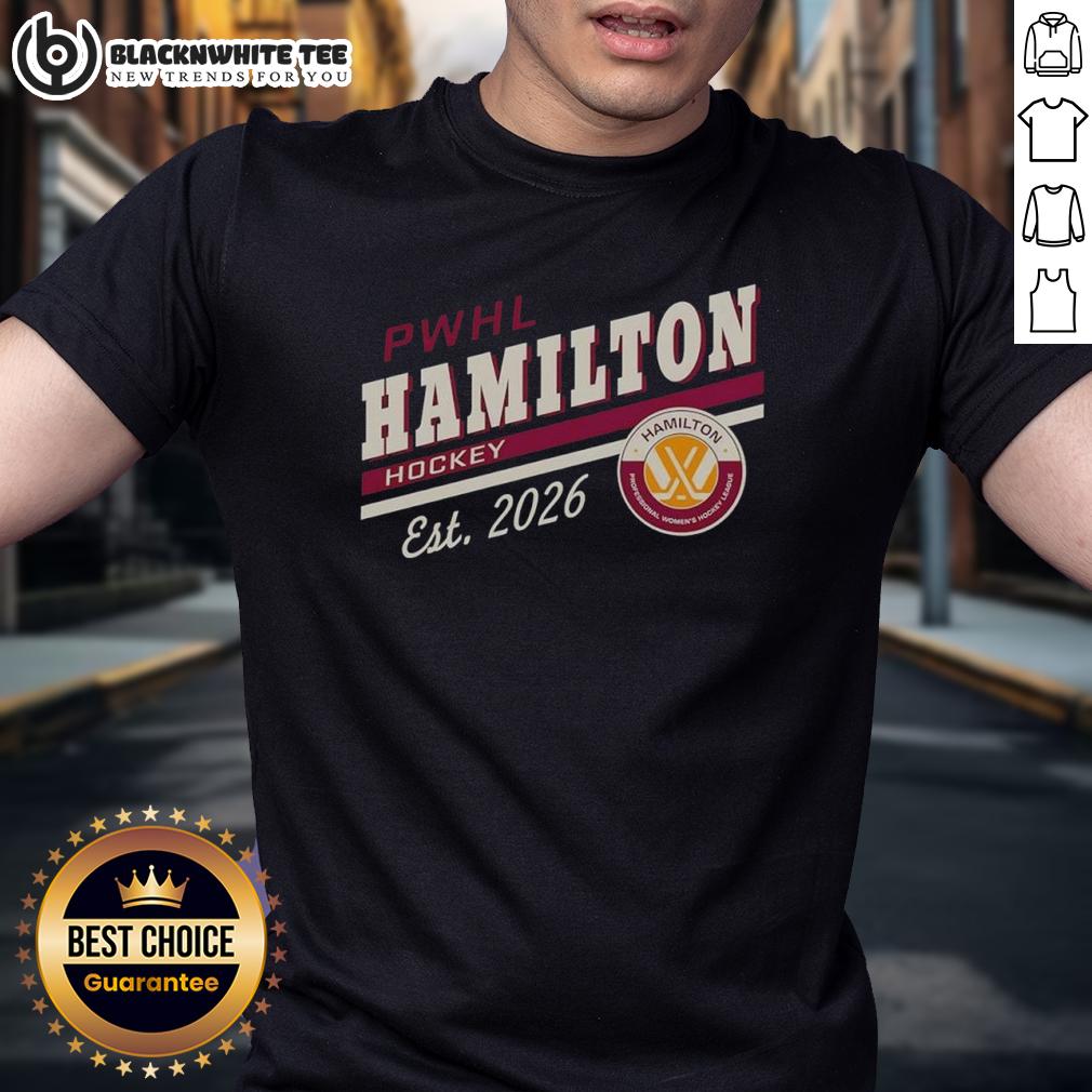 Awesome Pwhl Hamilton Hockey Est 2026 Logo T Shirt Awesome Pwhl Hamilton Hockey Est 2026 Logo T-Shirt featuring a vibrant team logo on a stylish tee.