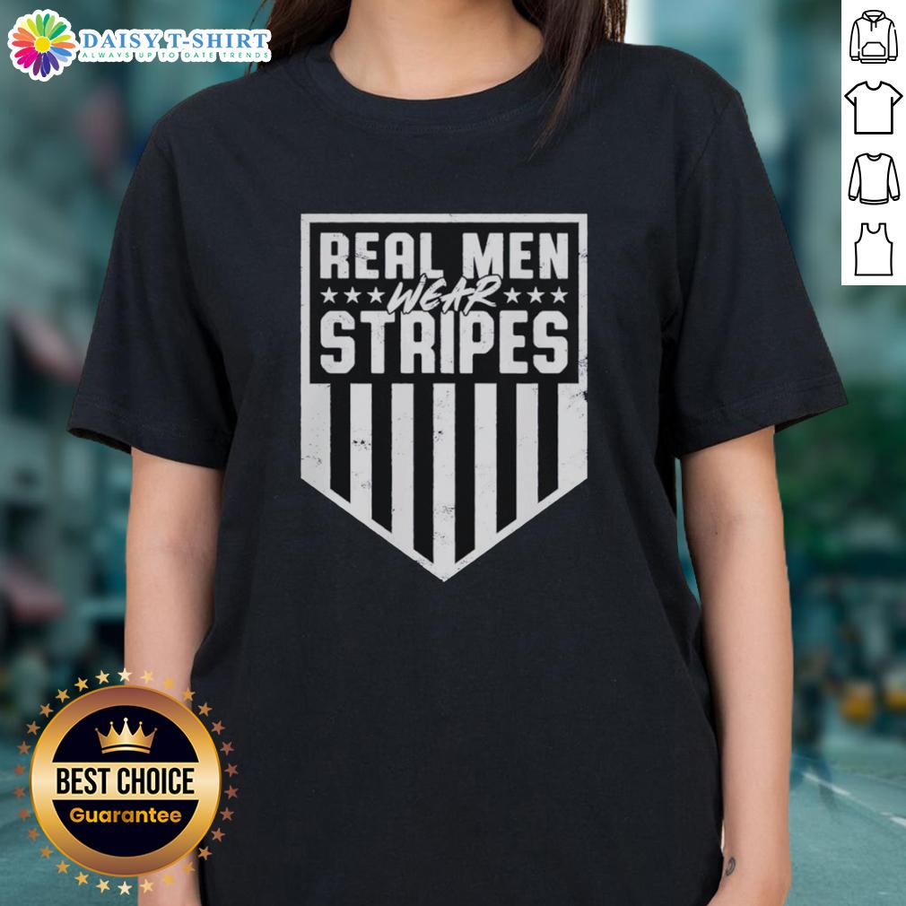 Awesome Real Men Wear Stripes Ladies Tee Awesome Real Men Wear Stripes Ladies Tee featuring a stylish striped design, perfect for casual wear and expressing confidence.