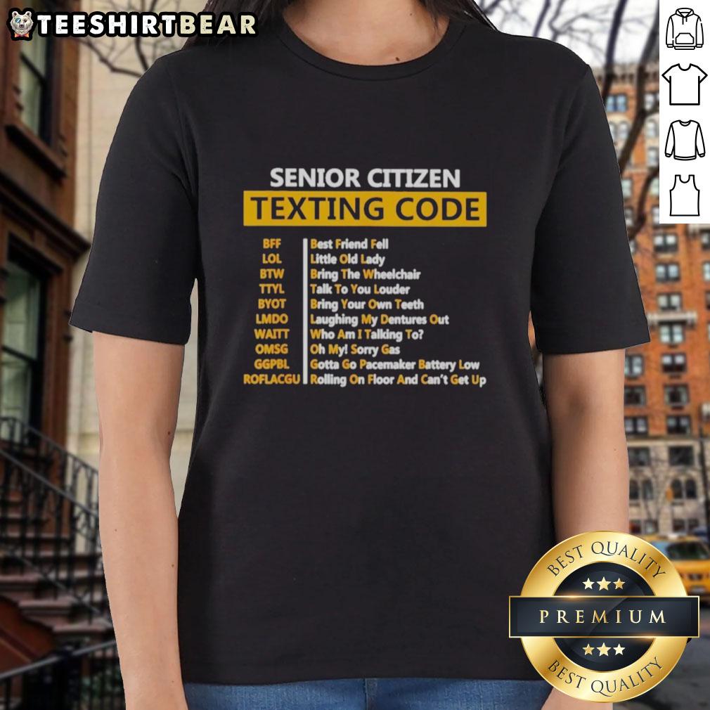 awesome-senior-citizens-texting-code-ladies-tee Awesome senior citizens texting in fun 'Code Ladies' tee, showcasing tech-savvy lifestyle and vibrant spirit.