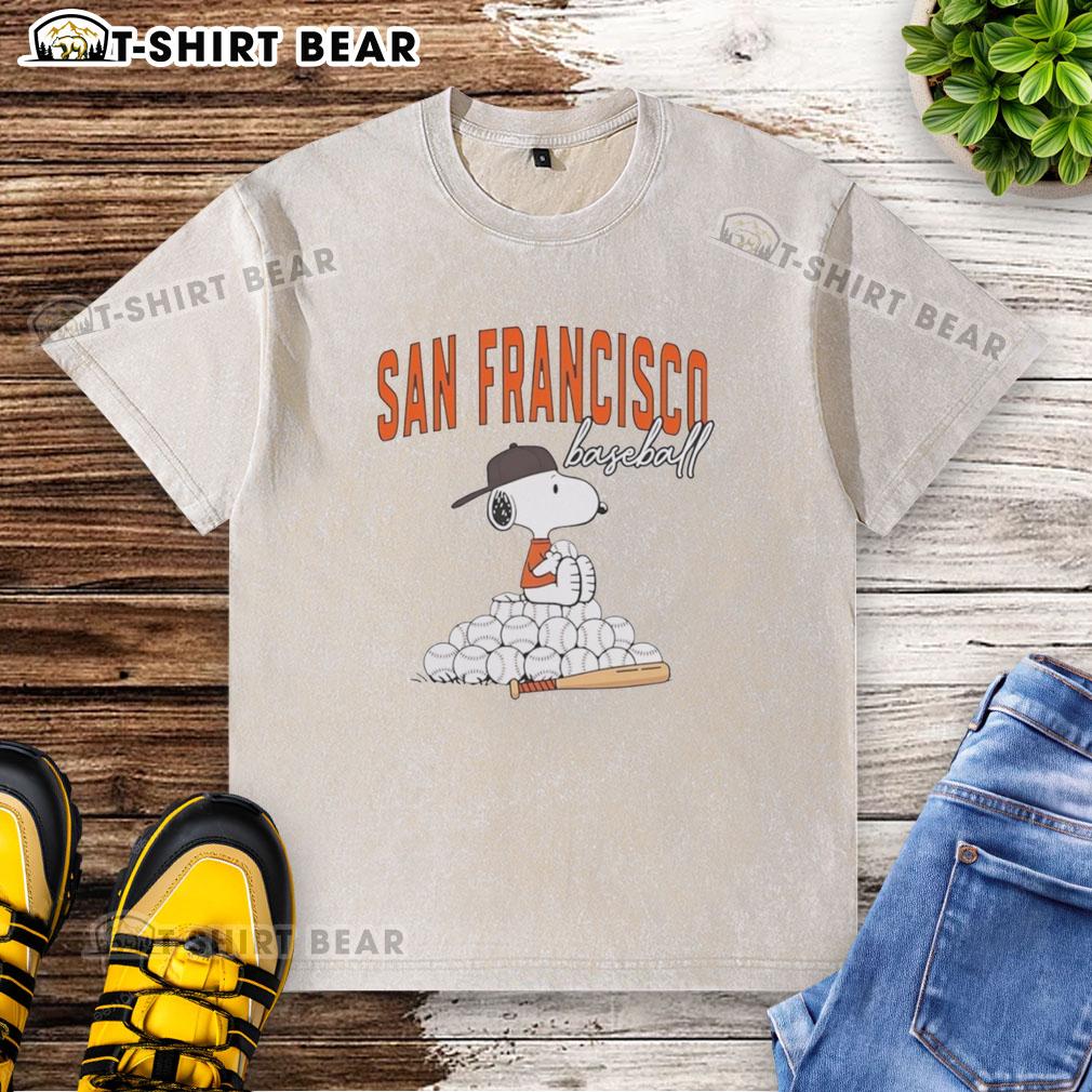 Awesome Snoopy San Francisco Giants Baseball Washed T Shirt Awesome Snoopy San Francisco Giants baseball washed t-shirt featuring a vibrant graphic and comfortable fit.