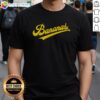 Alt Text: Awesome sporty varsity style bananas T-shirt featuring a vibrant banana graphic perfect for casual wear.