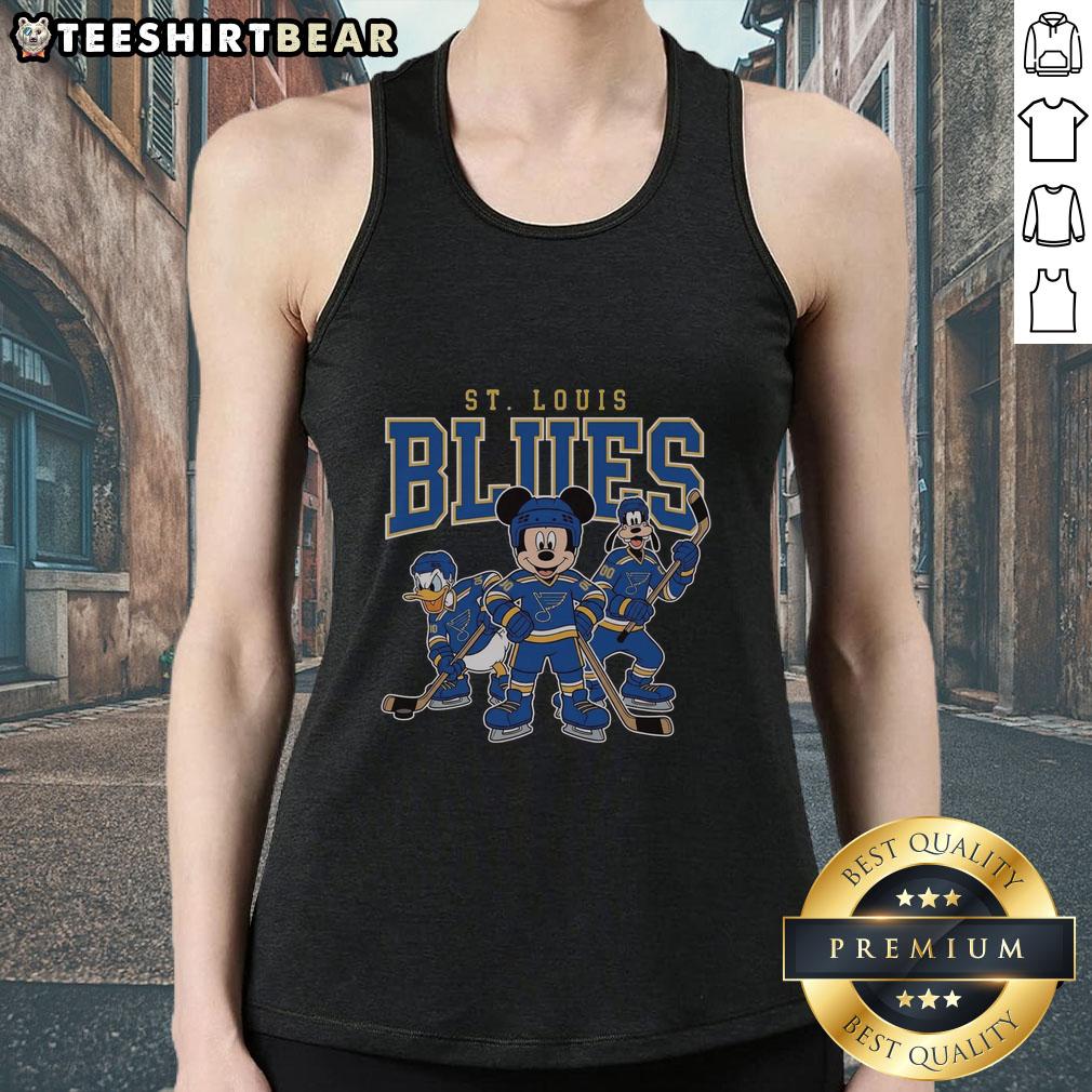 awesome-st-louis-blues-disney-team-ice-hockey-tank-top St. Louis Blues Disney team ice hockey tank top featuring vibrant graphics and a sporty design for fans.