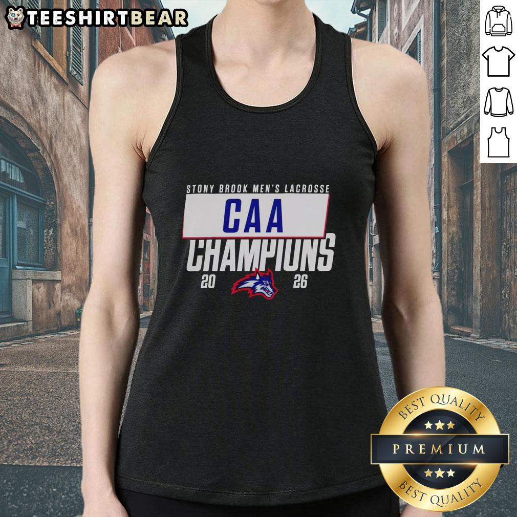 awesome-stony-brook-seawolves-2026-caa-mens-lacrosse-champions-tank-top Stony Brook Seawolves 2026 CAA Men's Lacrosse Champions tank top featuring team colors and logo, perfect for fans.