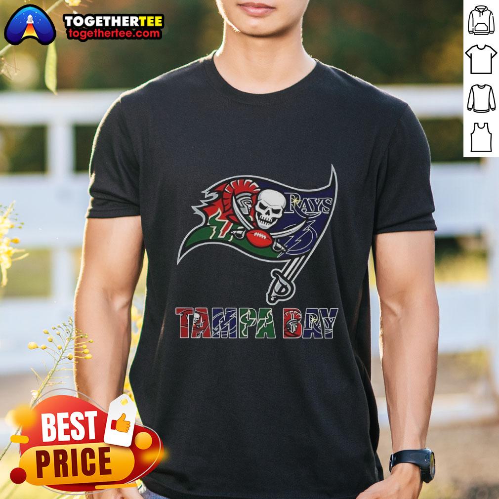 Awesome Tampa Bay Buccaneers Nfl And Tampa Bay Sport Teams Logo T Shirt Awesome Tampa Bay Buccaneers NFL logo t-shirt featuring vibrant team colors and design, perfect for sports fans.