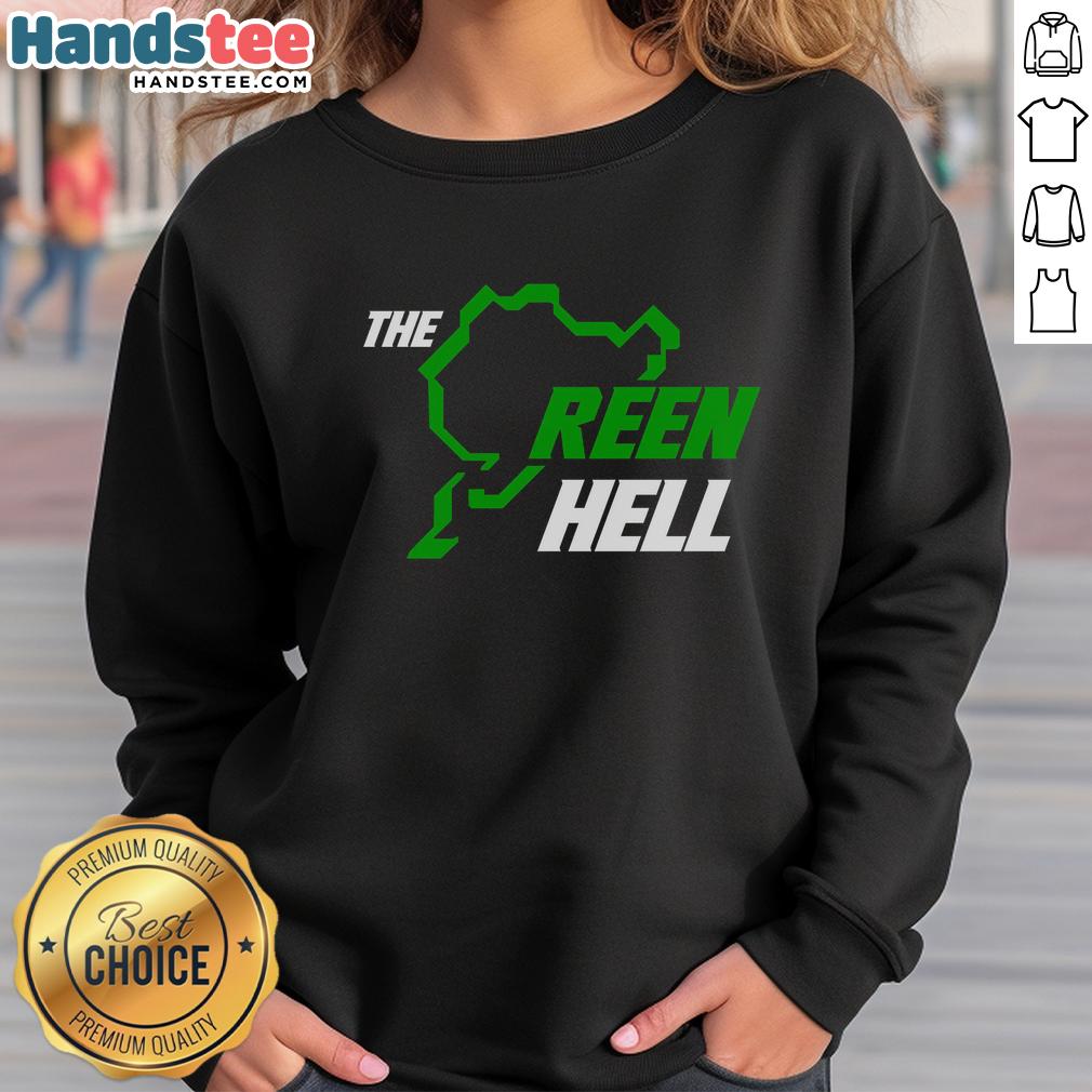 awesome-the-green-hell-aint-easy-being-sweatshirt Awesome The Green Hell Ain't Easy sweatshirt featuring a bold design, perfect for fans of outdoor adventures and gaming.