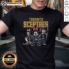 Awesome Toronto Scepters cartoon ice hockey T-shirt featuring vibrant graphics and team colors for fans and players.