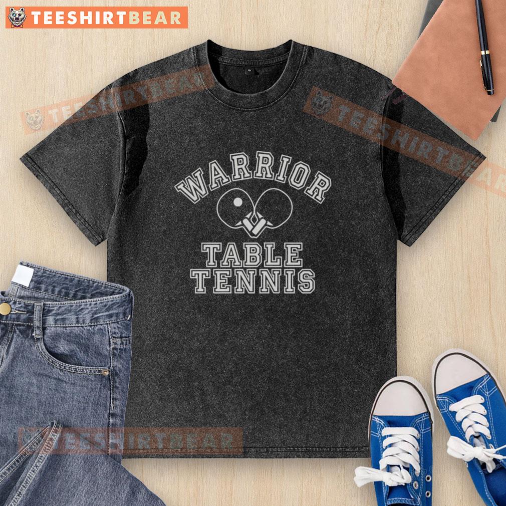 awesome-warrior-table-tennis-paddles-washed-t-shirt Awesome Warrior Table Tennis Paddles washed t-shirt featuring dynamic paddle graphics, perfect for table tennis enthusiasts.
