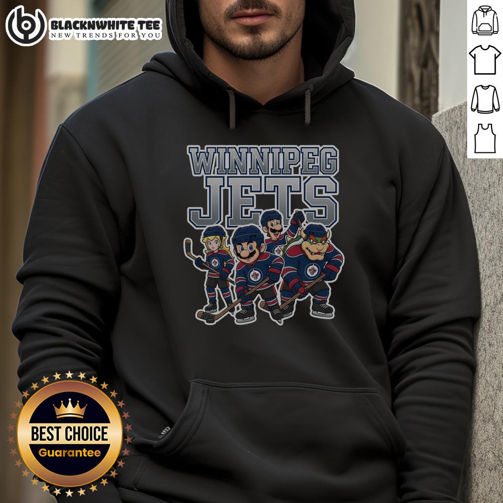 Awesome Winnipeg Jets Super Mario Team Ice Hockey Hoodie Alt Text: Awesome Winnipeg Jets Super Mario team ice hockey hoodie featuring vibrant graphics and comfortable design.