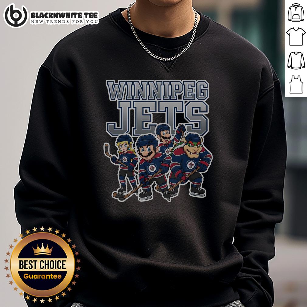 Awesome Winnipeg Jets Super Mario Team Ice Hockey Sweatshirt Awesome Winnipeg Jets Super Mario team ice hockey sweatshirt featuring vibrant graphics and cozy design for fans.
