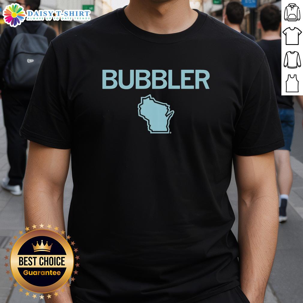 Awesome Wisconsin Bubbler Map T Shirt Awesome Wisconsin Bubbler Map T-Shirt featuring a colorful design of Wisconsin's iconic bubbler locations.
