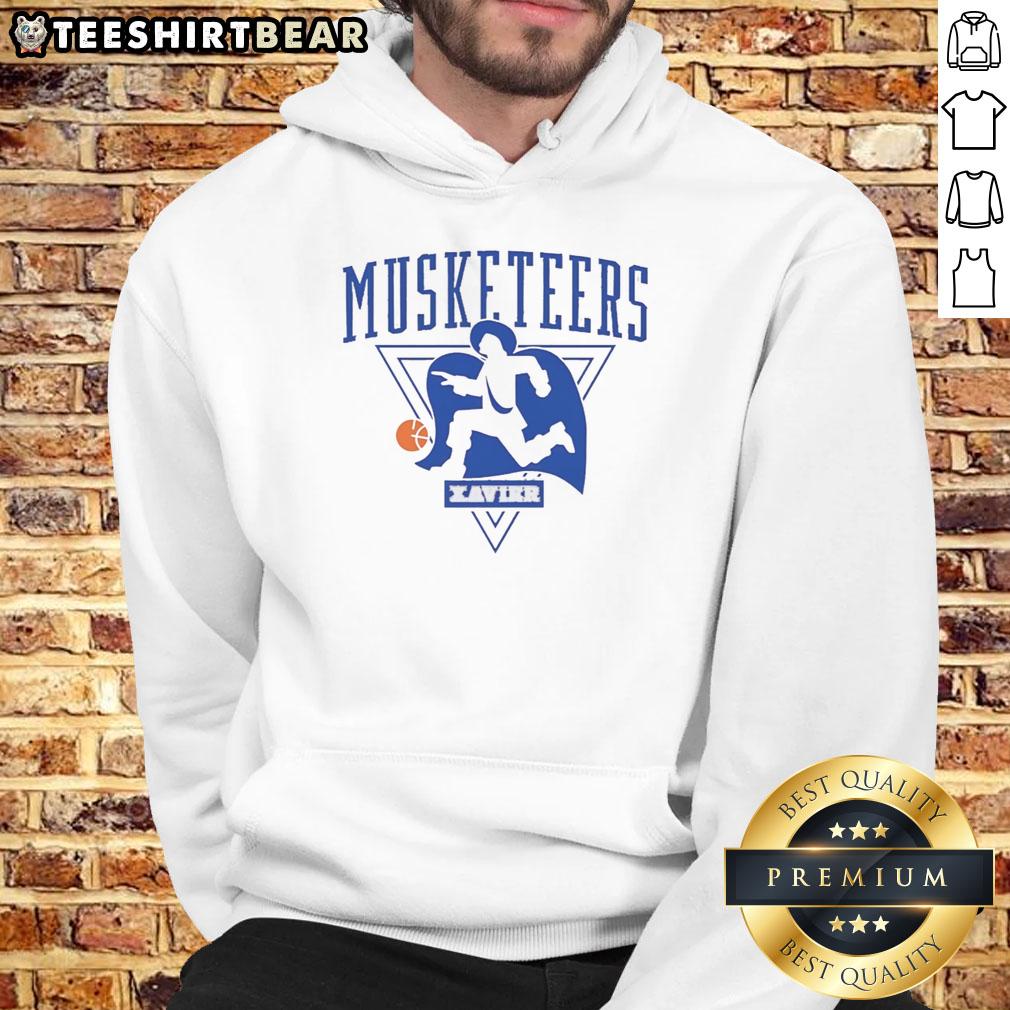 awesome-xavier-musketeers-basketball-2026-logo-hoodie Alt Text: Awesome Xavier Musketeers Basketball 2026 logo hoodie featuring vibrant colors and a stylish design for fans.