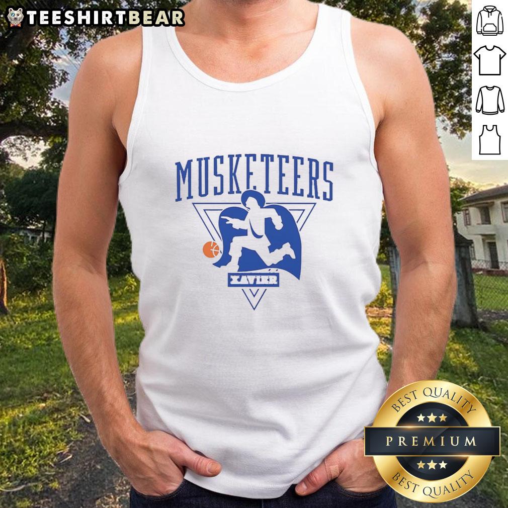 awesome-xavier-musketeers-basketball-2026-logo-tank-top Alt Text: Awesome Xavier Musketeers Basketball 2026 logo tank top featuring vibrant colors and a sporty design for fans.