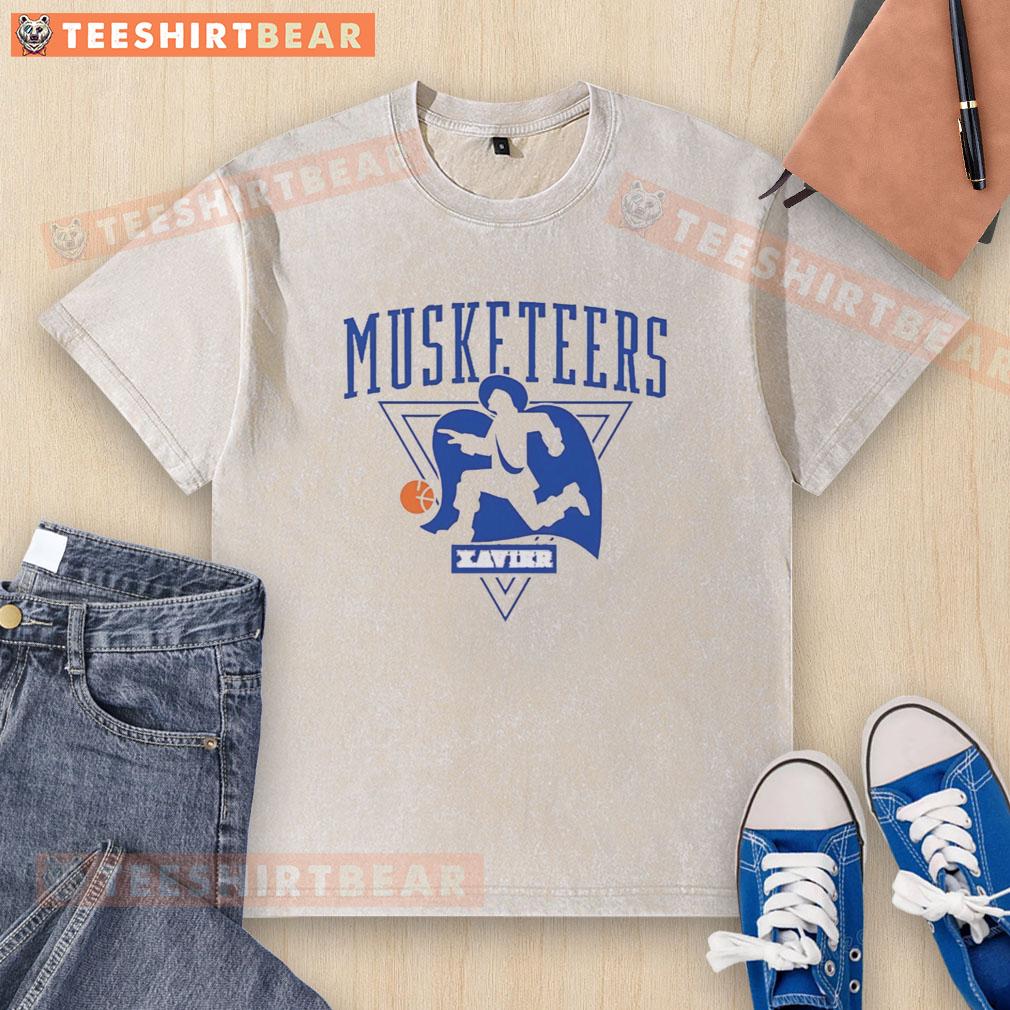 awesome-xavier-musketeers-basketball-2026-logo-washed-t-shirt Alt Text: Awesome Xavier Musketeers Basketball 2026 logo on a stylish washed t-shirt, perfect for fans and casual wear.