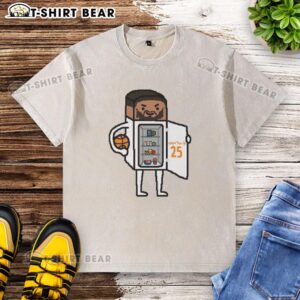Alt Text: Mikal Bridges in a New York Knicks 'Too Cold' NBA Paint Washed T-Shirt, showcasing team spirit and style.