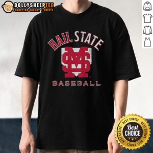 Good Mississippi State Bulldogs NCAA Baseball Hall home plate T-shirt featuring team colors and logo for fans.