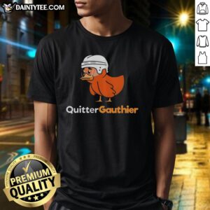 Nice Quitter Gauthier Duck Hockey T-Shirt featuring a vibrant design perfect for hockey fans and casual wear.