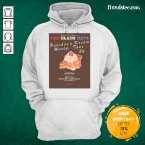 Premium The Black Keys poster hoodie from Columbus, OH concert on May 4-5, featuring vibrant graphics and bold design.