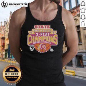 Awesome Cherokee Braves 2026 NCHSAA Womens 2A Basketball State Champions tank top showcasing team pride and victory.