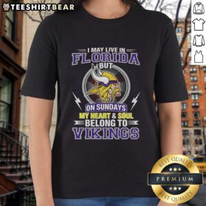 Pretty Minnesota Vikings NFL ladies tee, showcasing team pride for fans living in Florida on Sundays.
