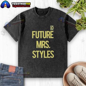 Pretty Future Mrs Styles 1D logo washed t-shirt featuring a stylish design for fans of One Direction merchandise.