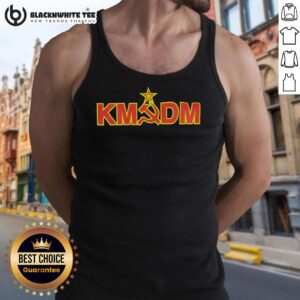 Stylish Hot KMFDM tank top featuring Hammer and Sickle, symbol of the Communist Party, perfect for fans of alternative fashion.