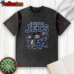 Alt Text: Awesome Winnipeg Jets Disney Team Ice Hockey washed t-shirt featuring vibrant graphics and a comfortable fit.