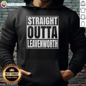 Premium Straight Outta Leavenworth United States Prison Hoodie in black, showcasing a stylish design and comfortable fit.