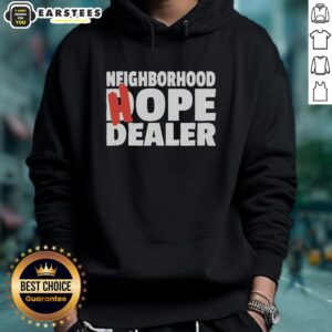 Awesome Neighborhood Hope Dealer hoodie promoting addiction recovery with vibrant design and supportive message.