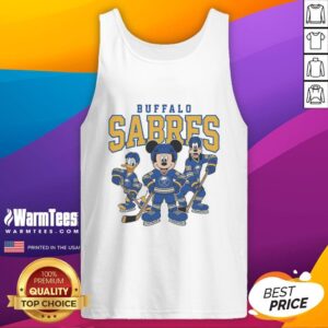 Pretty Buffalo Sabres Disney team ice hockey tank top featuring vibrant graphics for fans and casual wear.