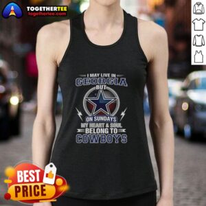 Stylish tank top featuring 'My Heart And Soul Belong To Cowboys' design, perfect for Dallas Cowboys fans in Georgia.