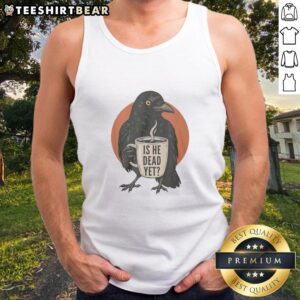 Vintage dark crow and raven humor graphic on a retro tank top, perfect for quirky fashion lovers.