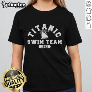 Premium Titanic Swim Team 1912 Ladies Tee featuring vintage design and high-quality fabric for swim enthusiasts.
