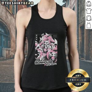 Alt Text: Pretty Ironmouse X Dokomi anime tank top featuring vibrant colors and unique design, perfect for anime fans.
