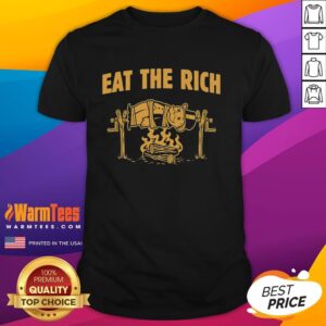 Pretty Rich Uncle Pennybags Eat The Rich spit-roasted humor t-shirt featuring a playful Monopoly-inspired design.