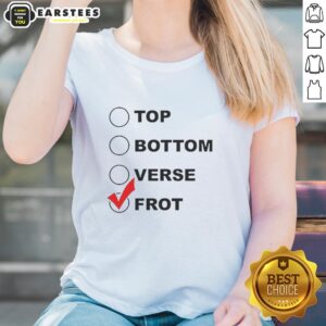 Stylish Nice Top Bottom Verse Frot Ladies Tee in vibrant colors, perfect for casual wear and fashion-forward outfits.