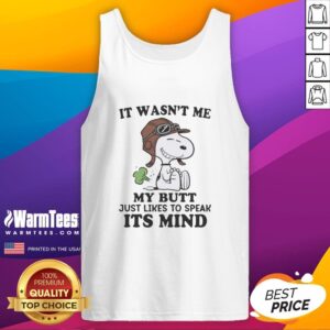 Premium 'It Wasn't Me, My Butt Just Likes to Speak Its Mind' tank top showcasing a humorous graphic design for casual wear.