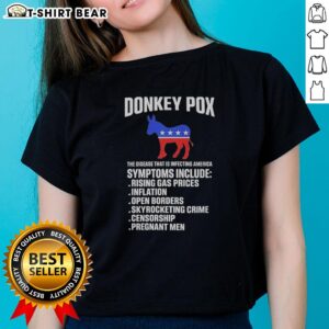 Hot Donkey Pox: The Disease Infecting America - Stylish ladies' tee featuring trendy design and health awareness message.