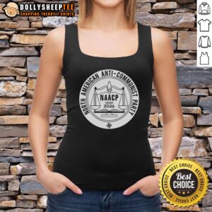 Stylish tank top featuring the Top North American Anti-Communist Party NAACP logo, founded in 2026, perfect for activists.