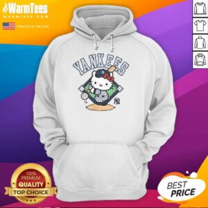 Alt Text: Nice Hello Kitty x New York Yankees swing hoodie featuring a playful design and sporty style for fans.